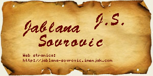 Jablana Sovrović vizit kartica